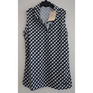 Nike DX1505 Women's Sz XS Black Dri-FIT Victory Sleeveless Printed Golf Polo